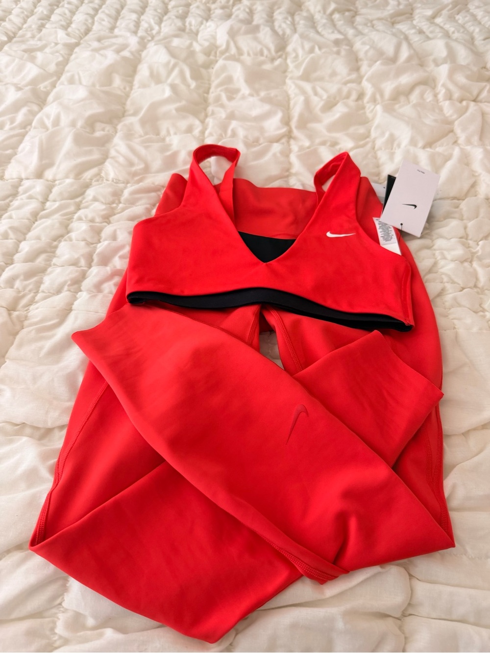 Nike Red Athletic Shorts & Sports Bra Set - Picture 7 of 11